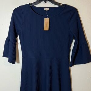 Cremieux navy blue stretch knit dress